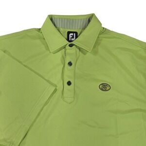 Footjoy Polo Golf Shirt Mens XL Polyester Lime Green Performance Wicking